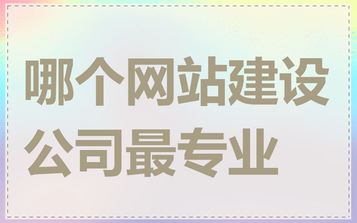 哪个网站建设公司最专业