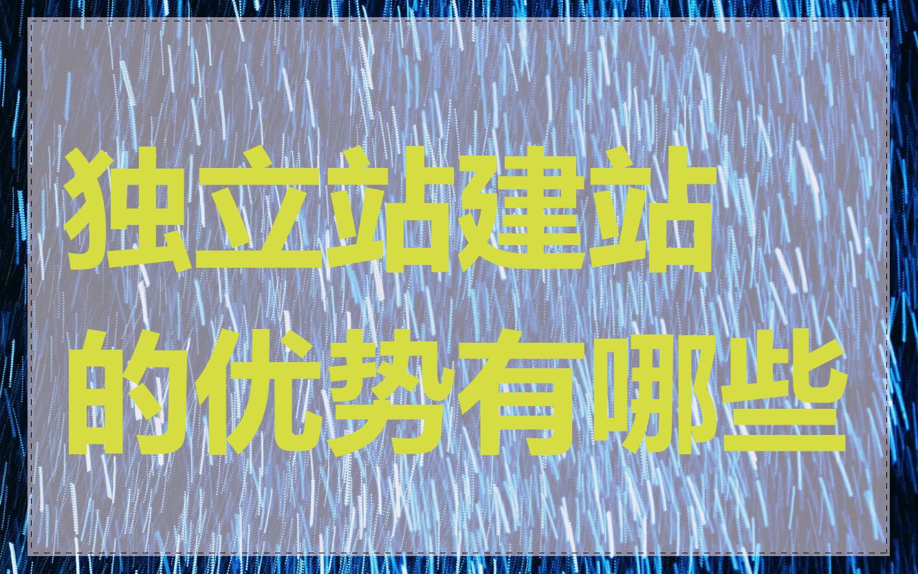 独立站建站的优势有哪些
