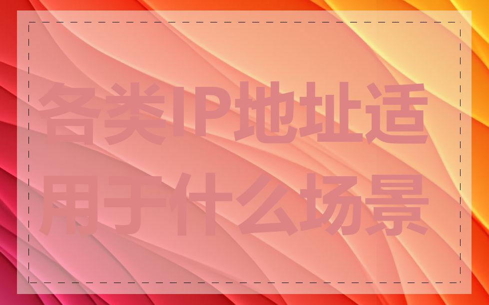 各类IP地址适用于什么场景