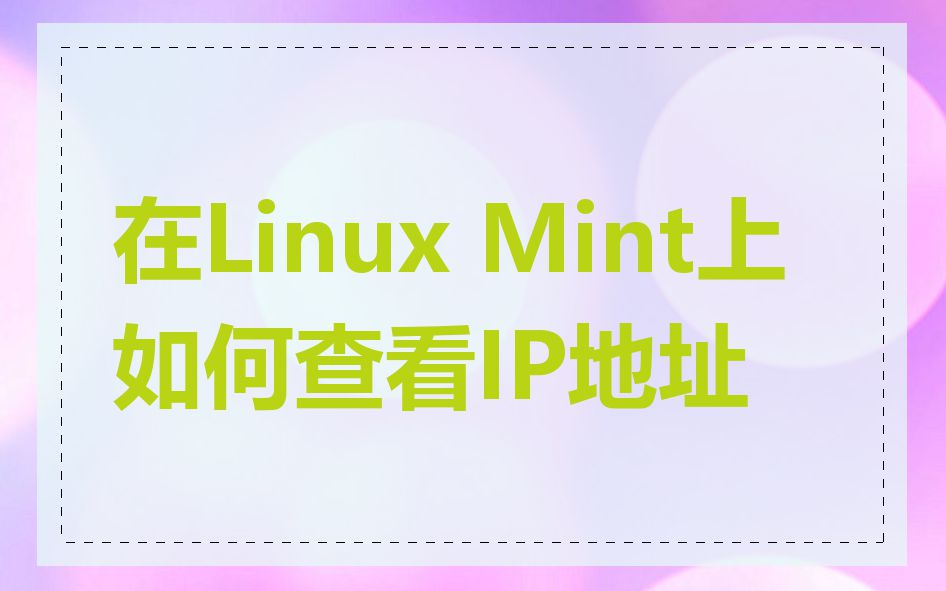 在Linux Mint上如何查看IP地址