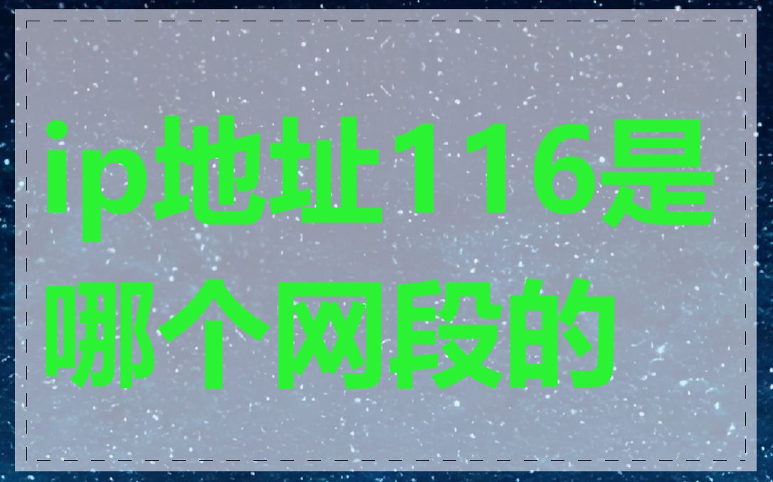 ip地址116是哪个网段的