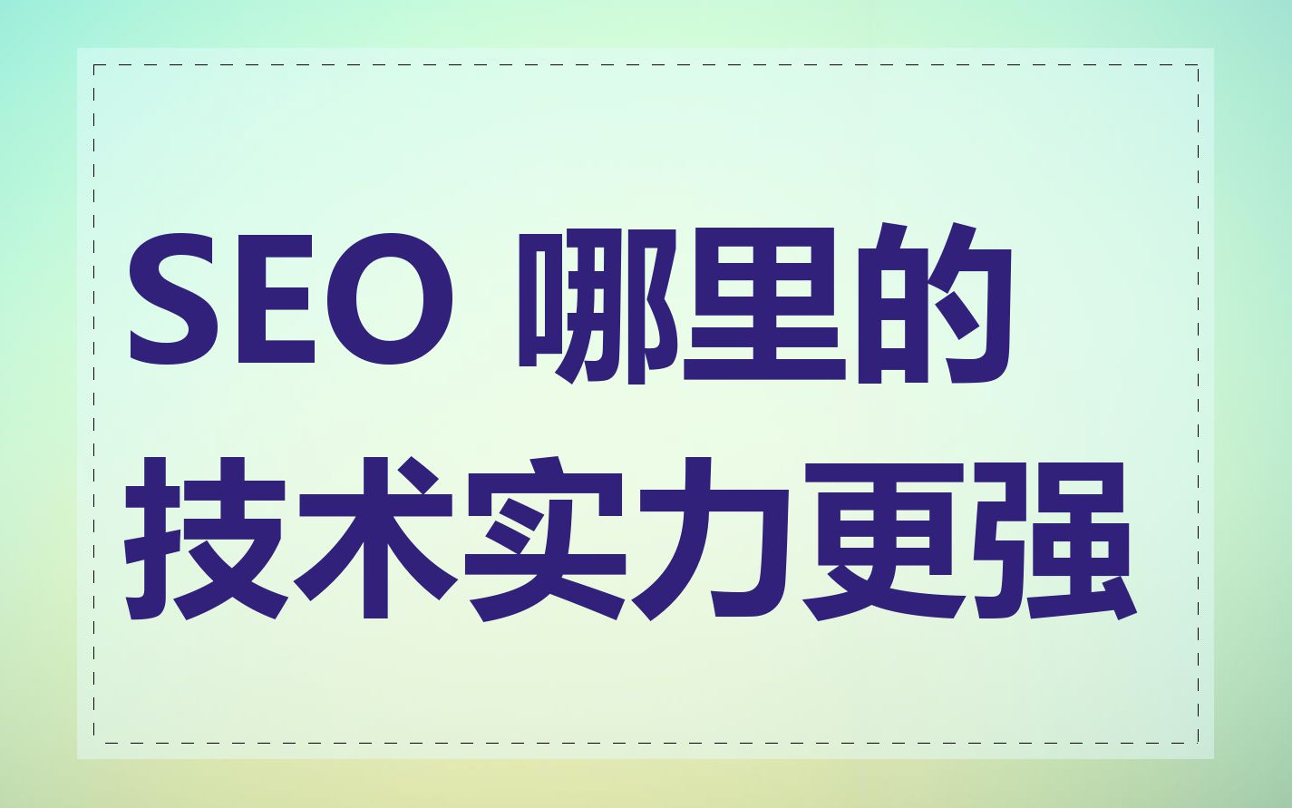 SEO 哪里的技术实力更强