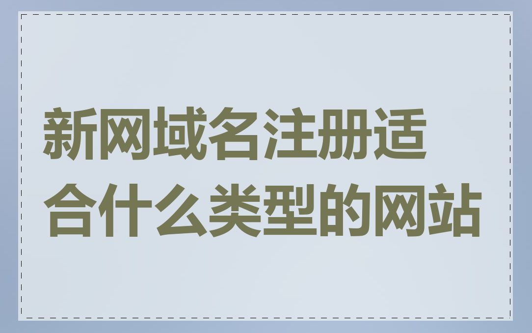 新网域名注册适合什么类型的网站