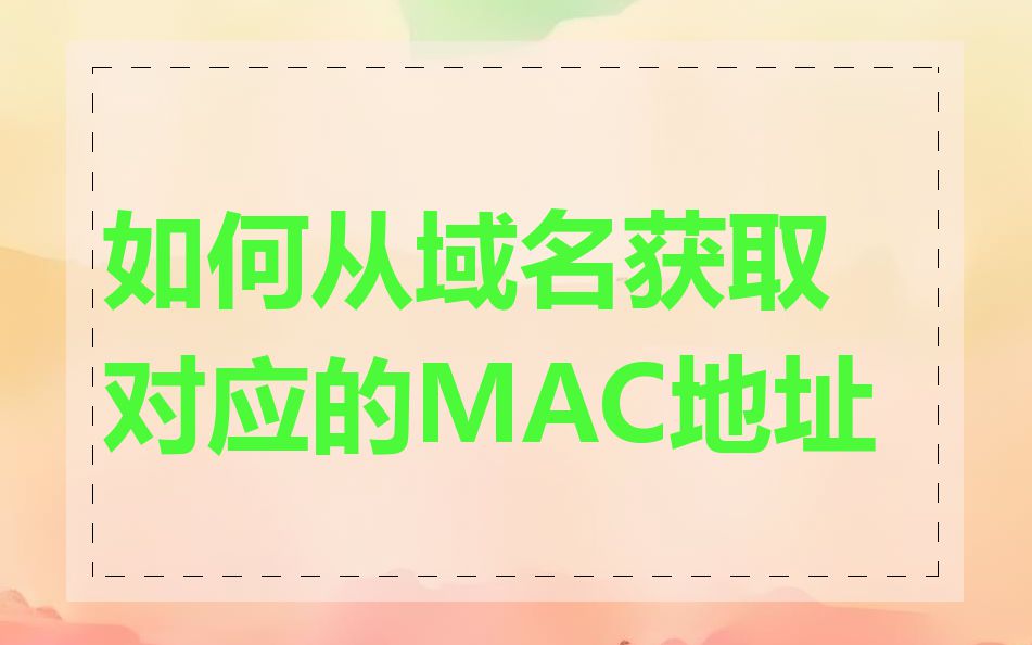 如何从域名获取对应的MAC地址
