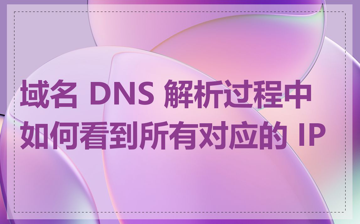 域名 DNS 解析过程中如何看到所有对应的 IP