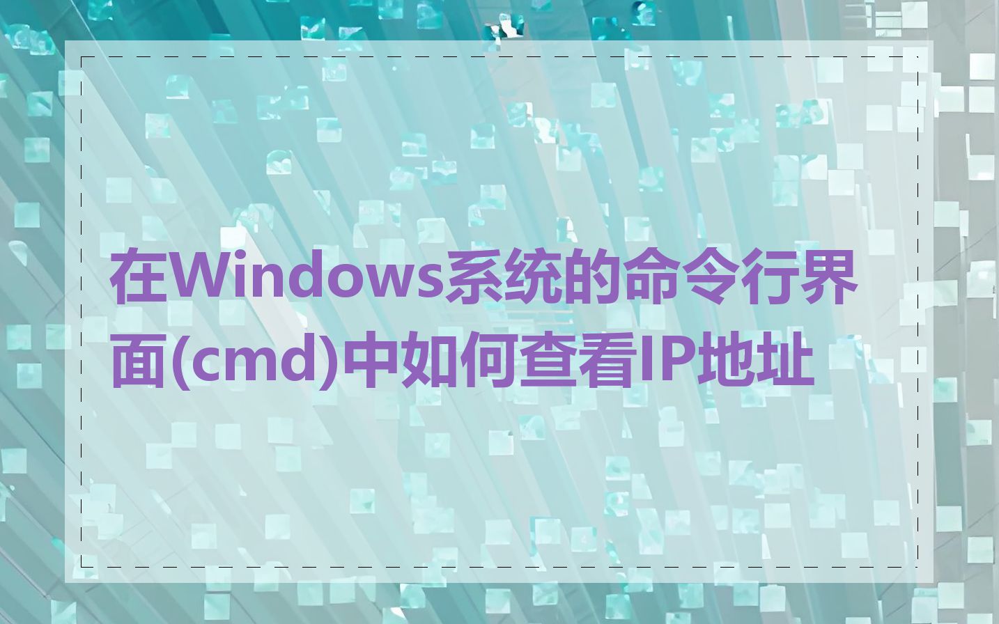 在Windows系统的命令行界面(cmd)中如何查看IP地址