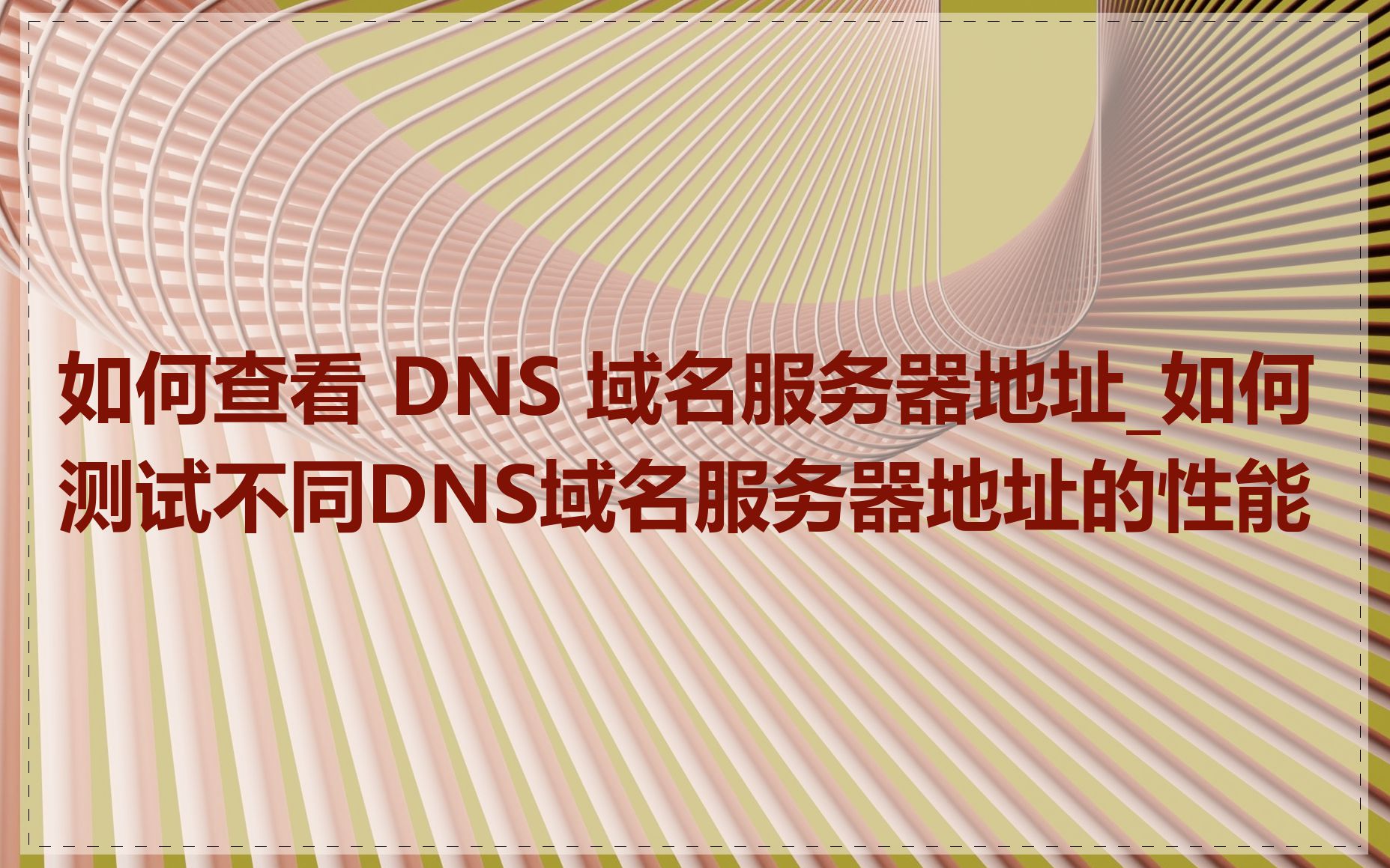 如何查看 DNS 域名服务器地址_如何测试不同DNS域名服务器地址的性能