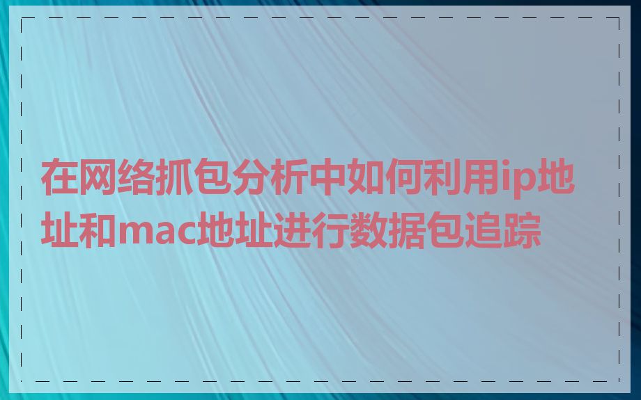 在网络抓包分析中如何利用ip地址和mac地址进行数据包追踪