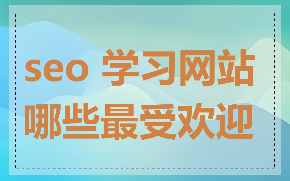 seo 学习网站哪些最受欢迎