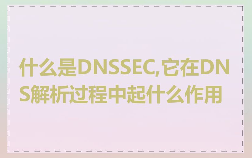 什么是DNSSEC,它在DNS解析过程中起什么作用