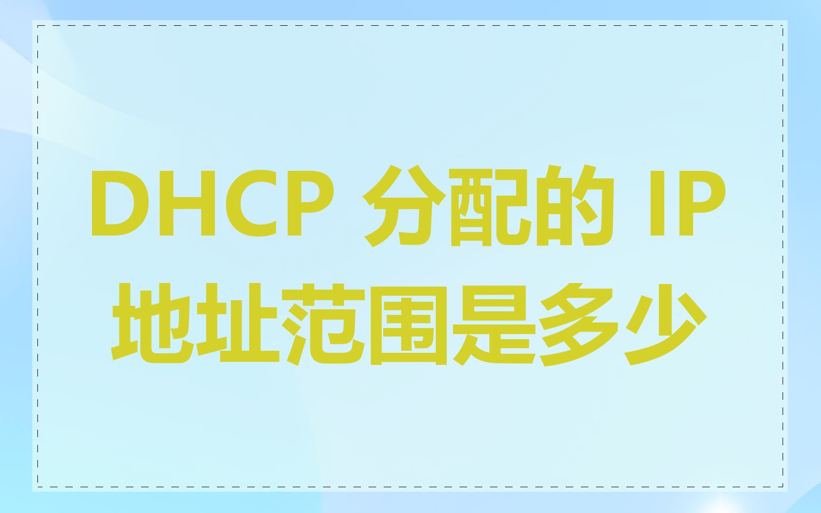 DHCP 分配的 IP 地址范围是多少