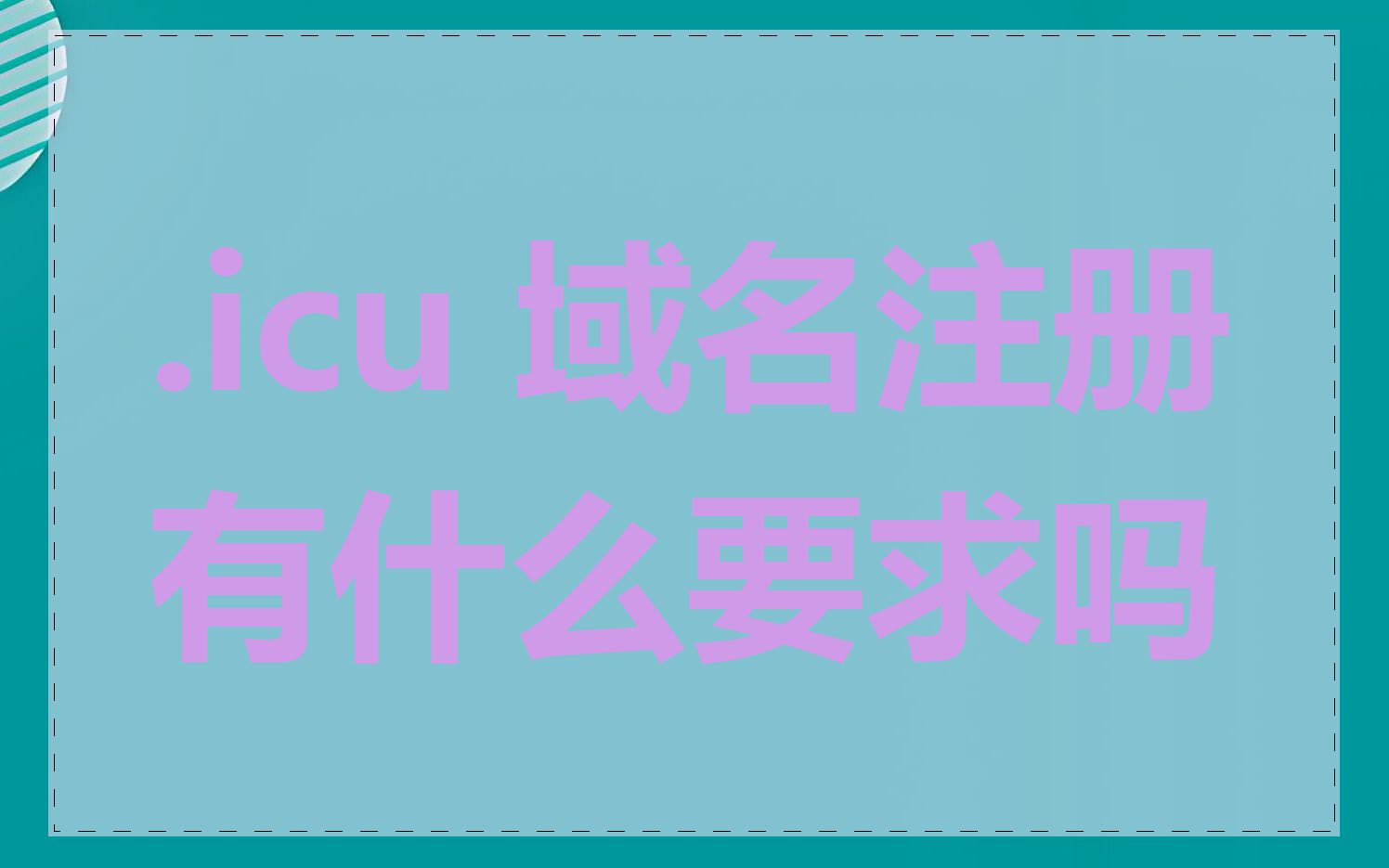 .icu 域名注册有什么要求吗