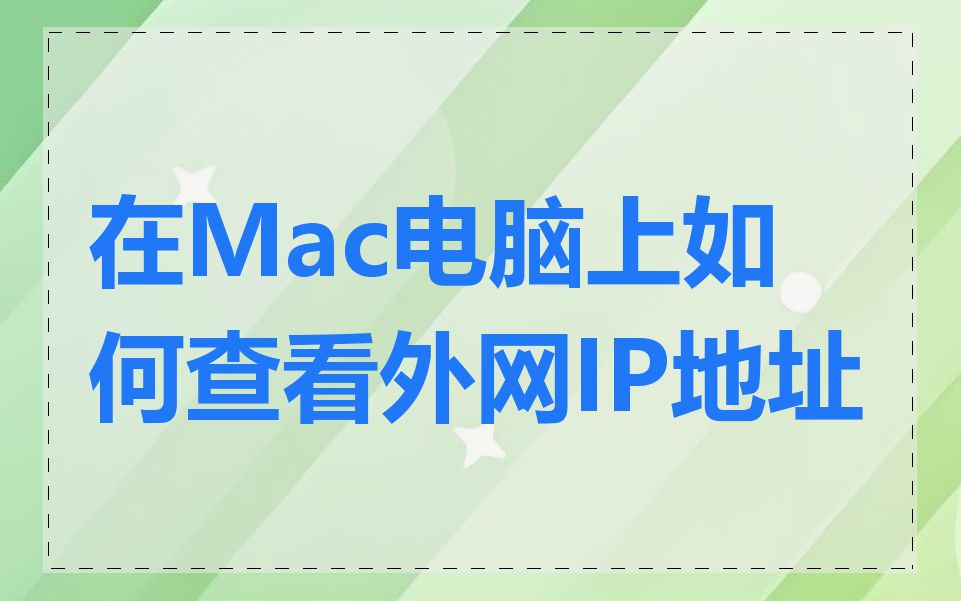 在Mac电脑上如何查看外网IP地址