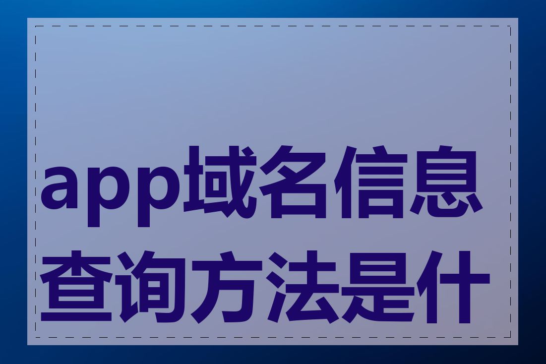 app域名信息查询方法是什么
