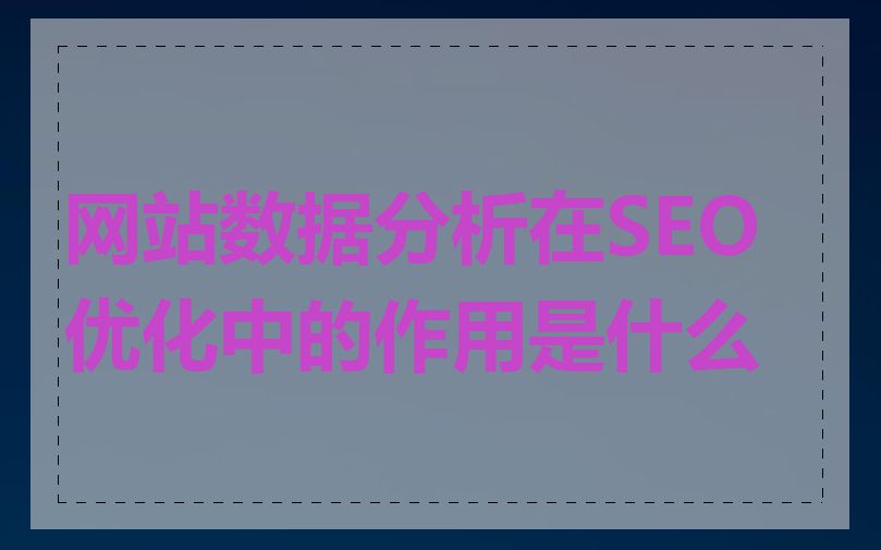 网站数据分析在SEO优化中的作用是什么