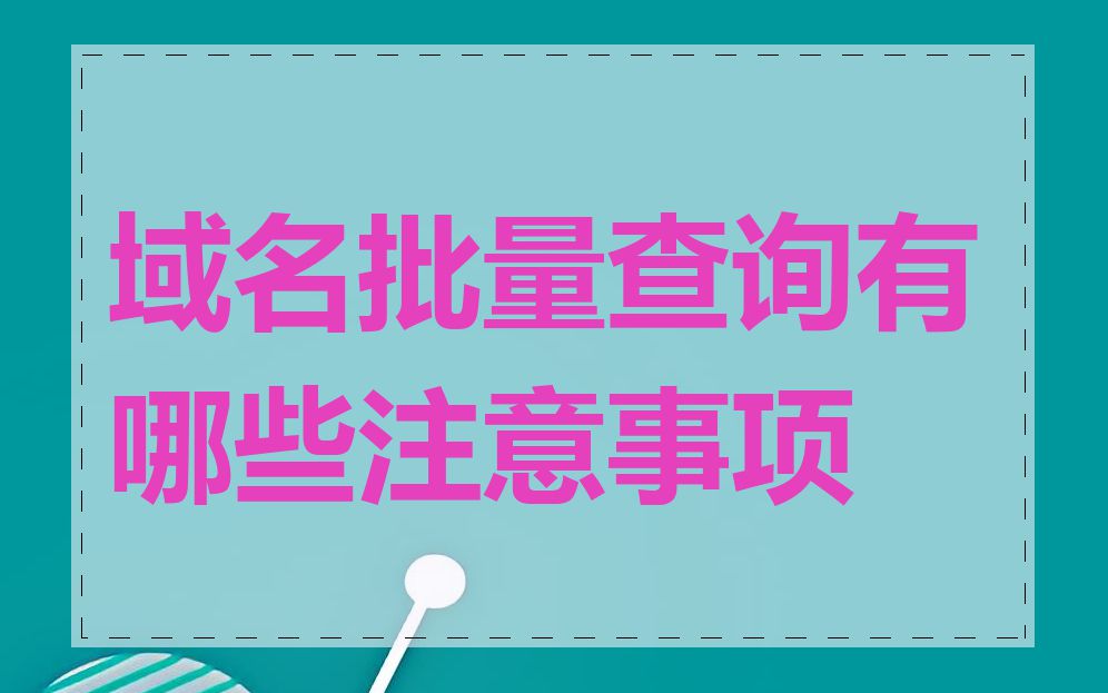 域名批量查询有哪些注意事项
