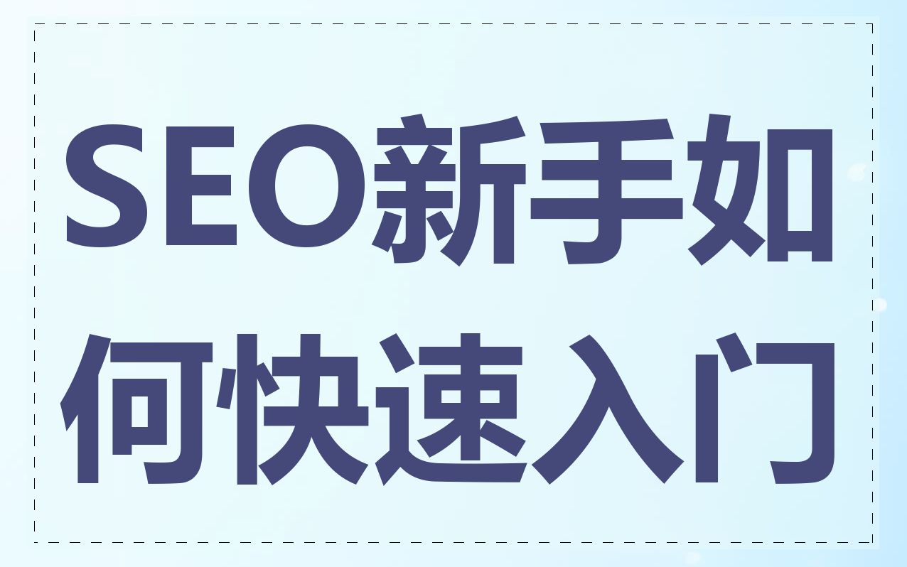 SEO新手如何快速入门