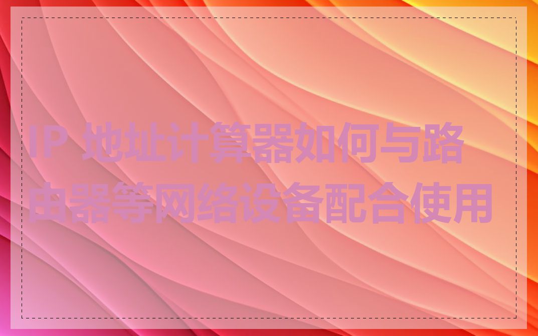 IP 地址计算器如何与路由器等网络设备配合使用