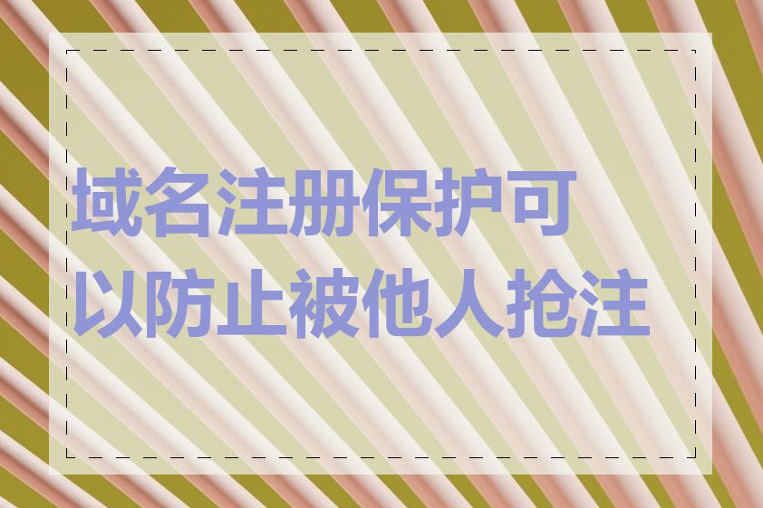 域名注册保护可以防止被他人抢注吗