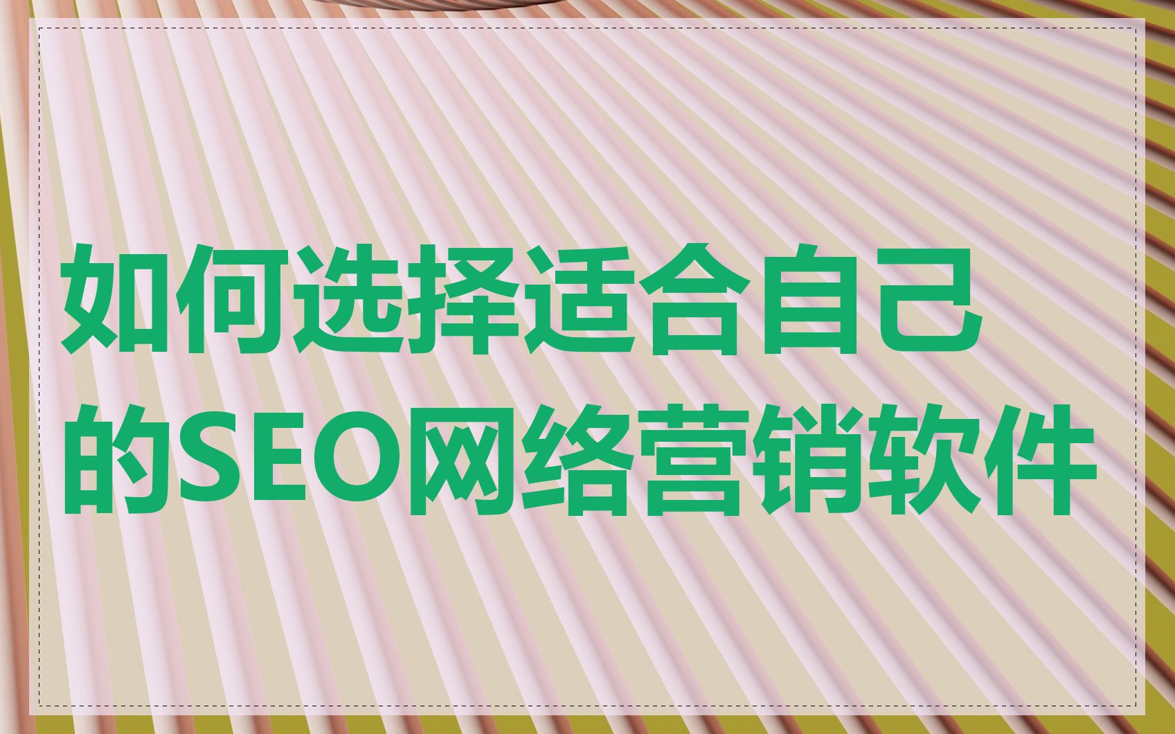 如何选择适合自己的SEO网络营销软件