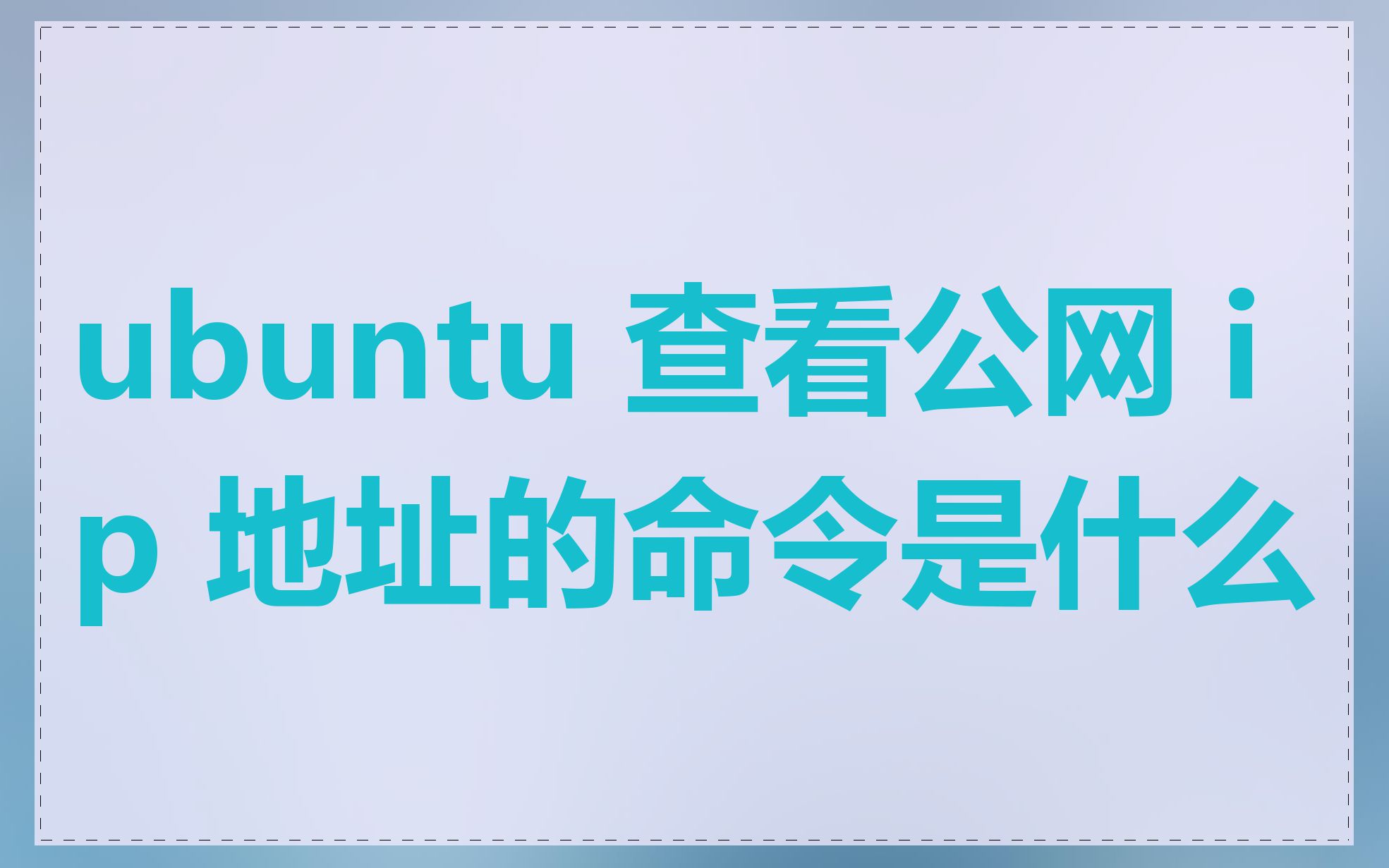 ubuntu 查看公网 ip 地址的命令是什么