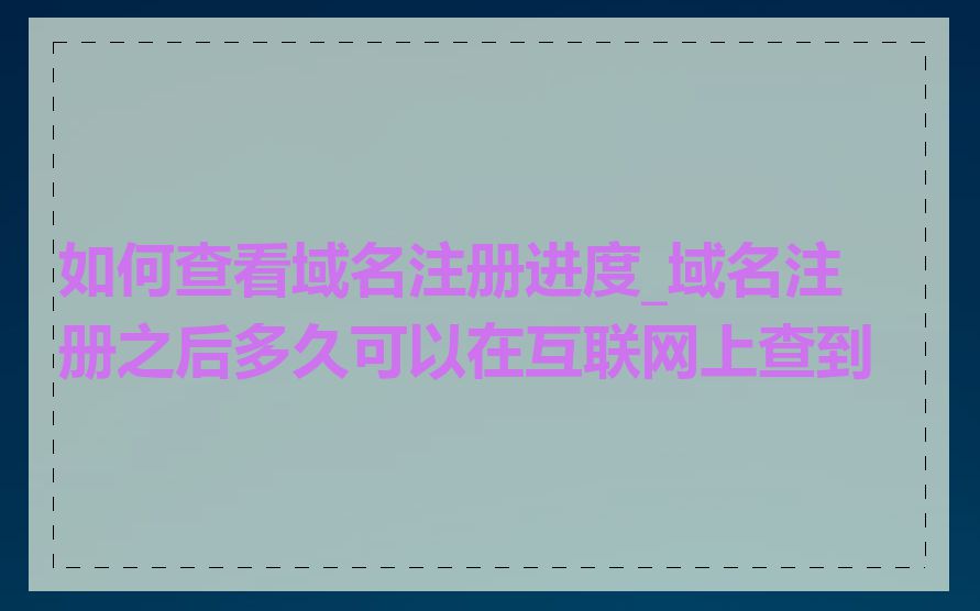 如何查看域名注册进度_域名注册之后多久可以在互联网上查到