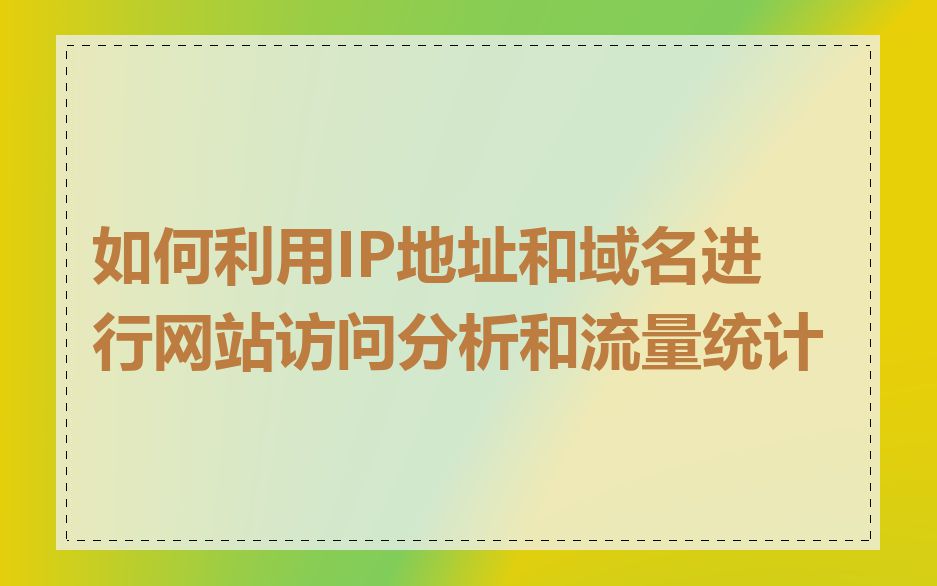 如何利用IP地址和域名进行网站访问分析和流量统计