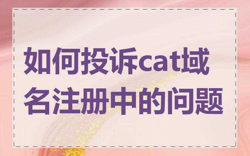 如何投诉cat域名注册中的问题