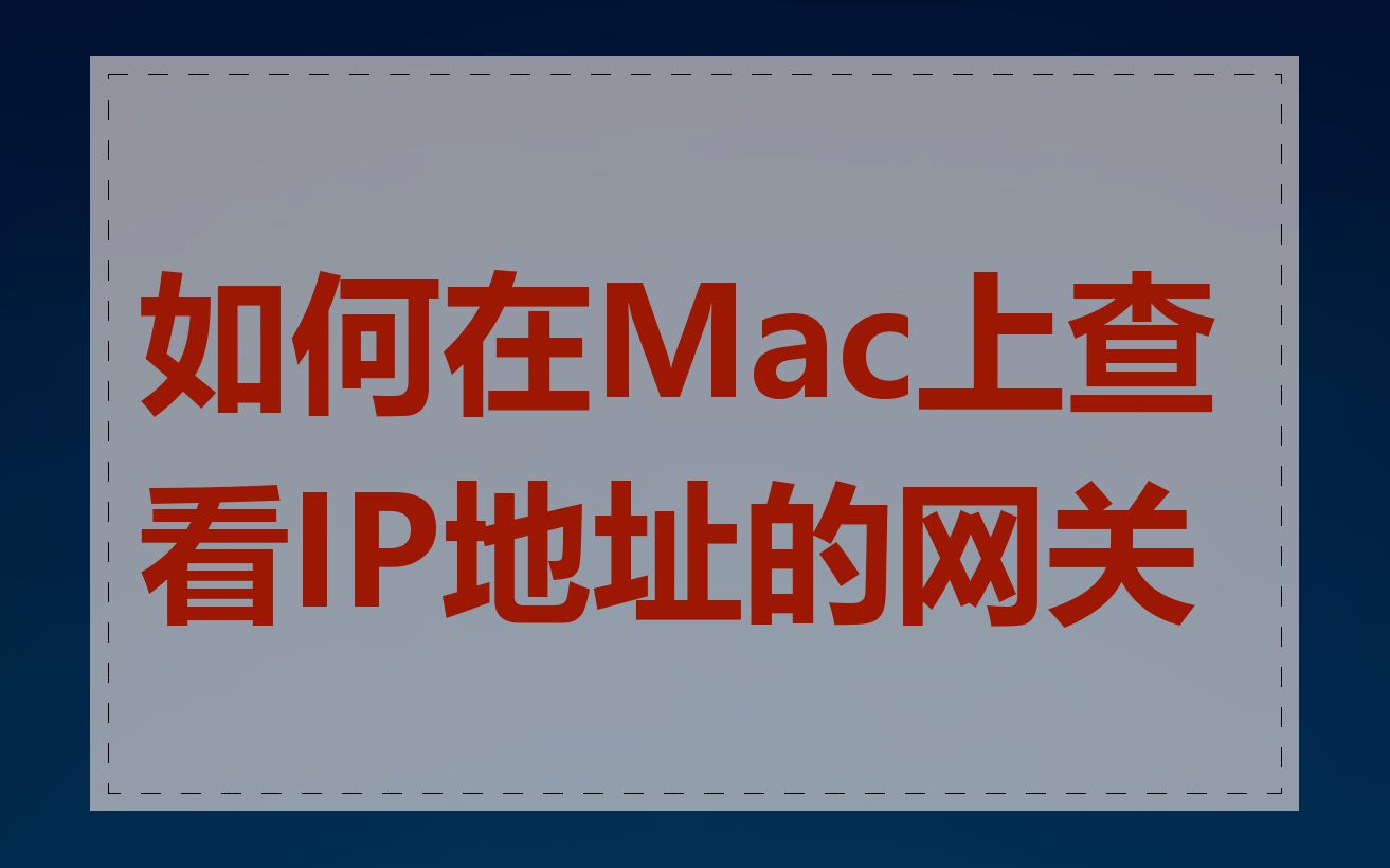 如何在Mac上查看IP地址的网关