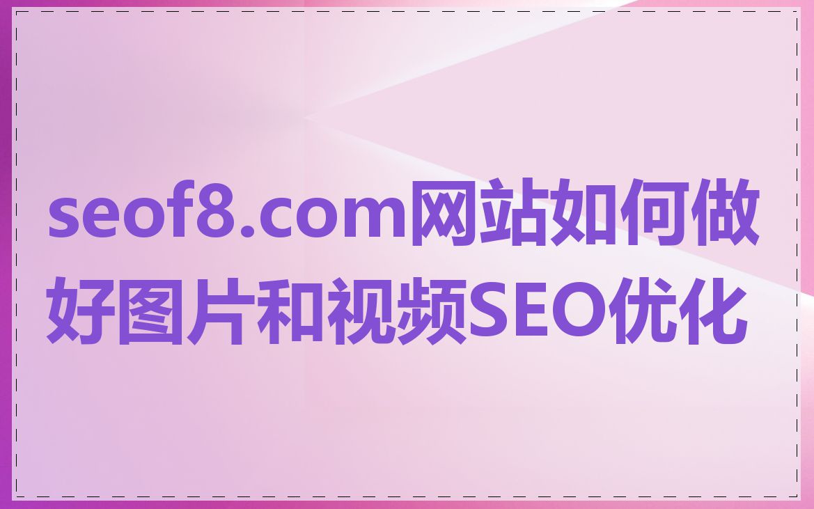 seof8.com网站如何做好图片和视频SEO优化