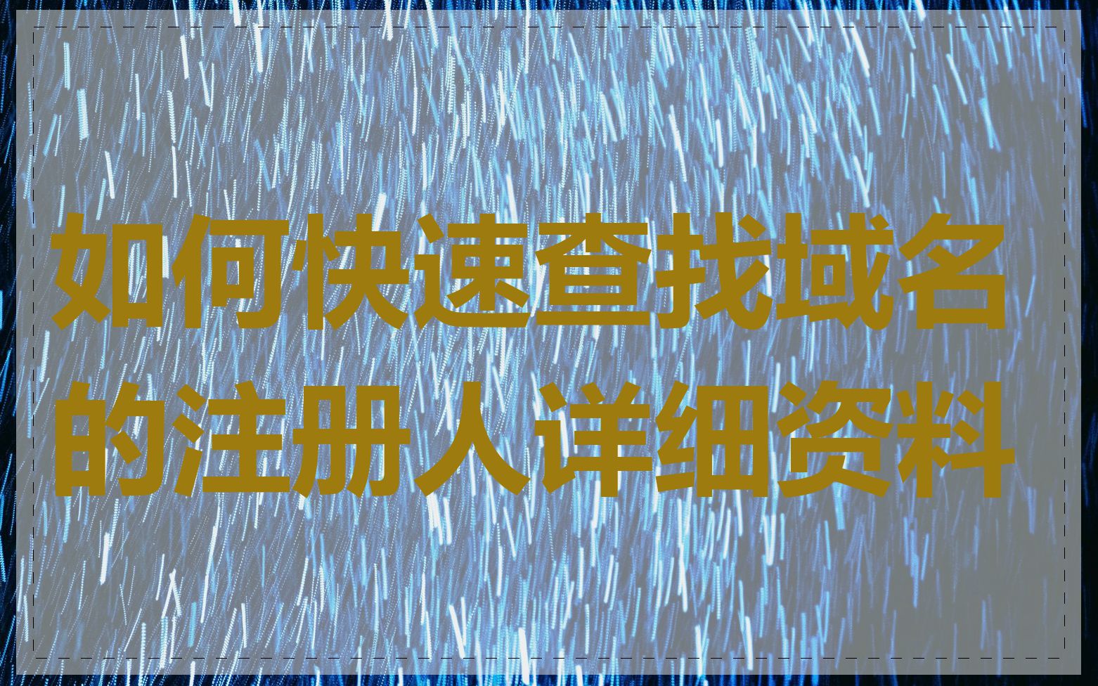 如何快速查找域名的注册人详细资料