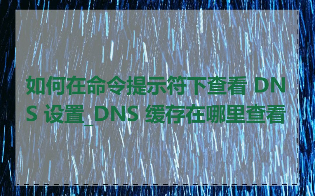 如何在命令提示符下查看 DNS 设置_DNS 缓存在哪里查看