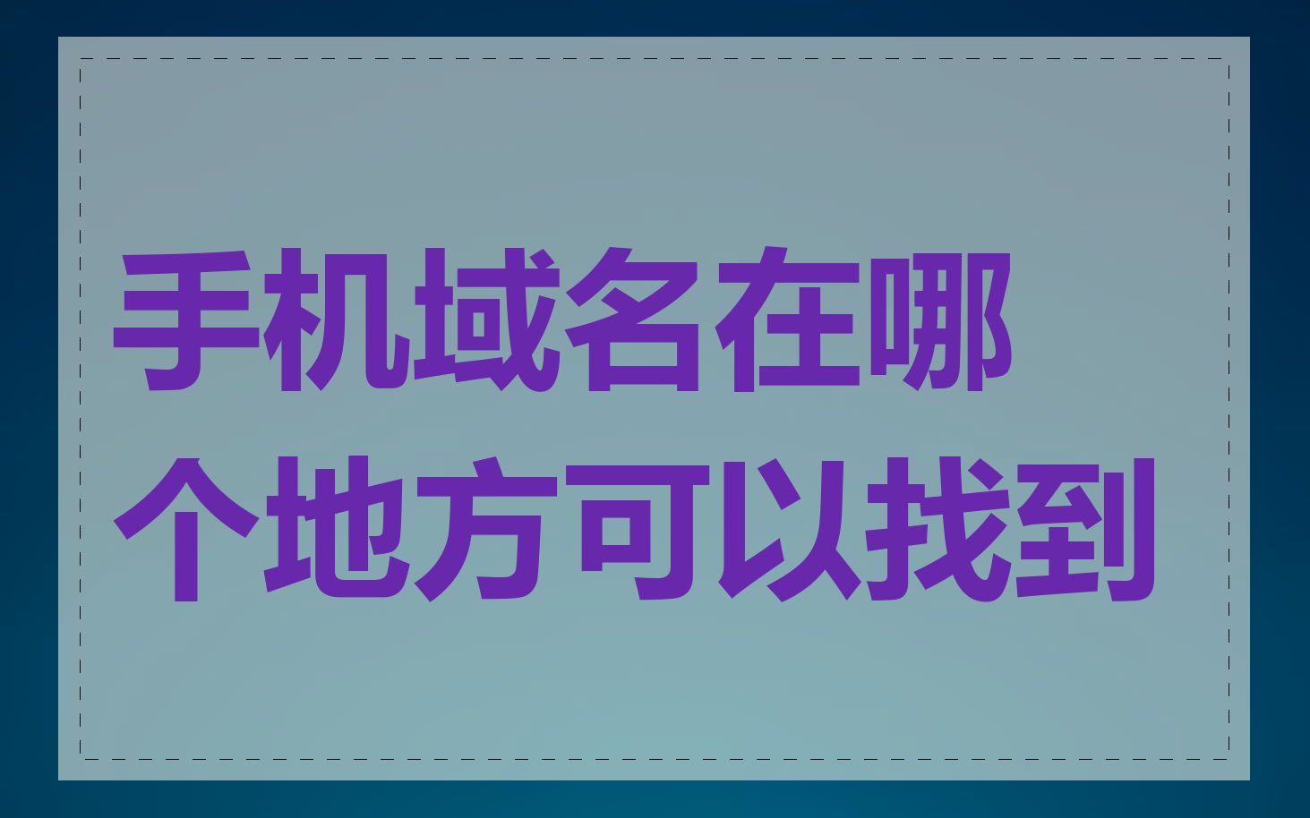 手机域名在哪个地方可以找到