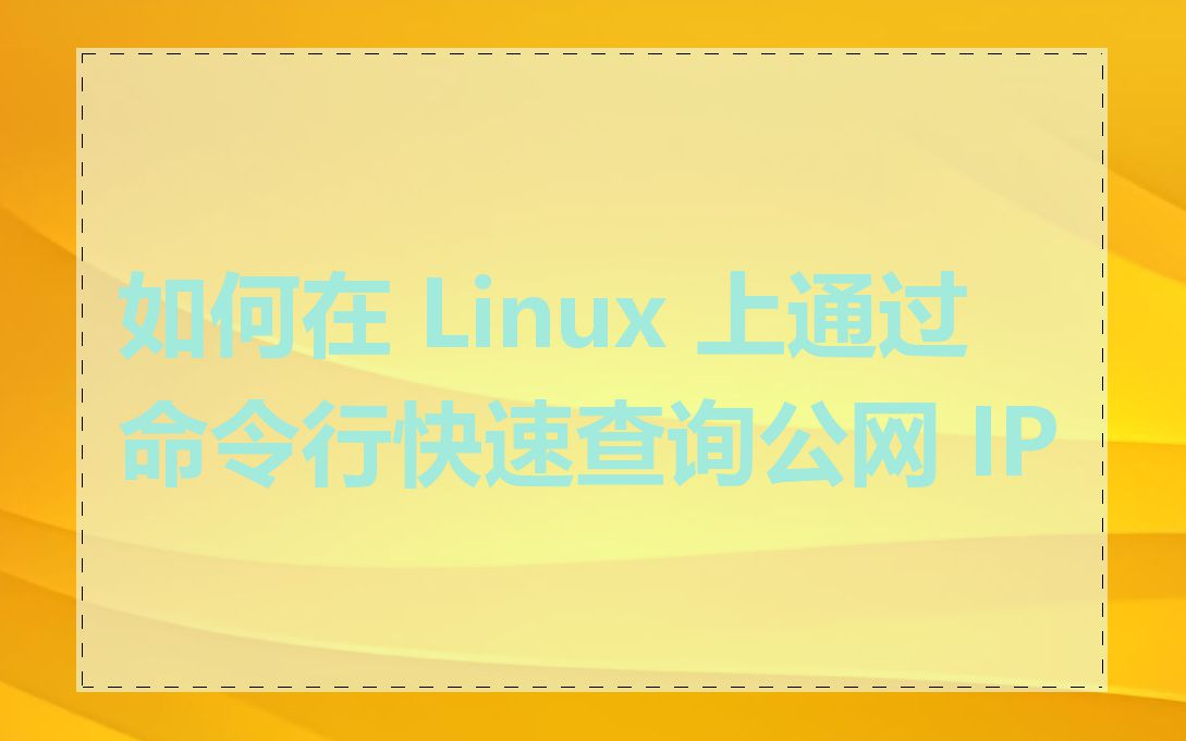 如何在 Linux 上通过命令行快速查询公网 IP