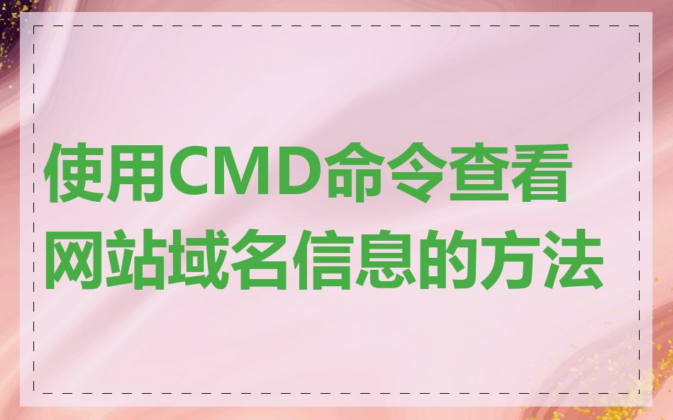 使用CMD命令查看网站域名信息的方法