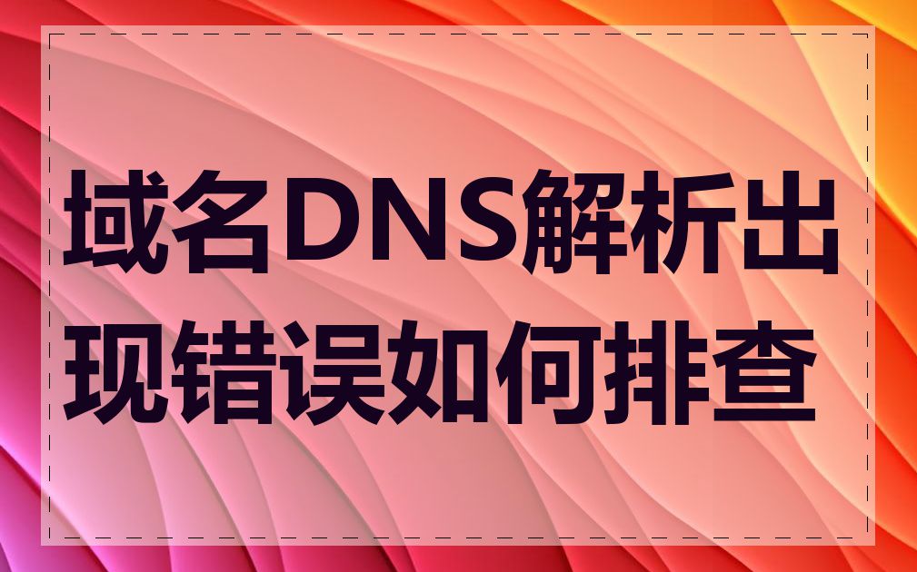域名DNS解析出现错误如何排查