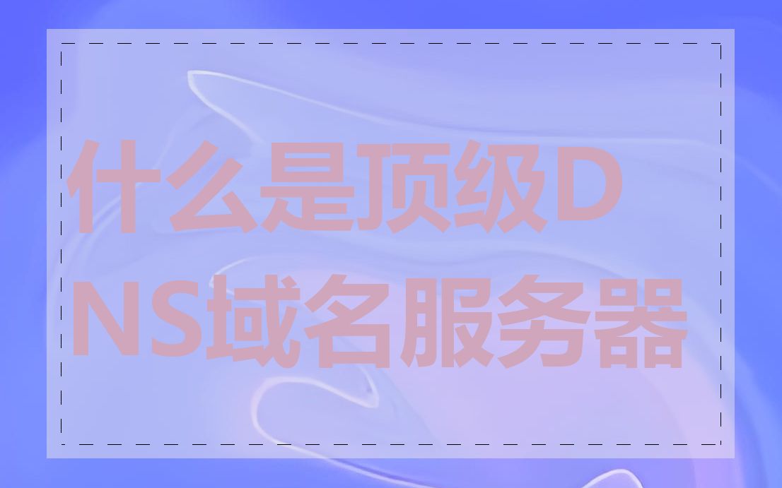 什么是顶级DNS域名服务器
