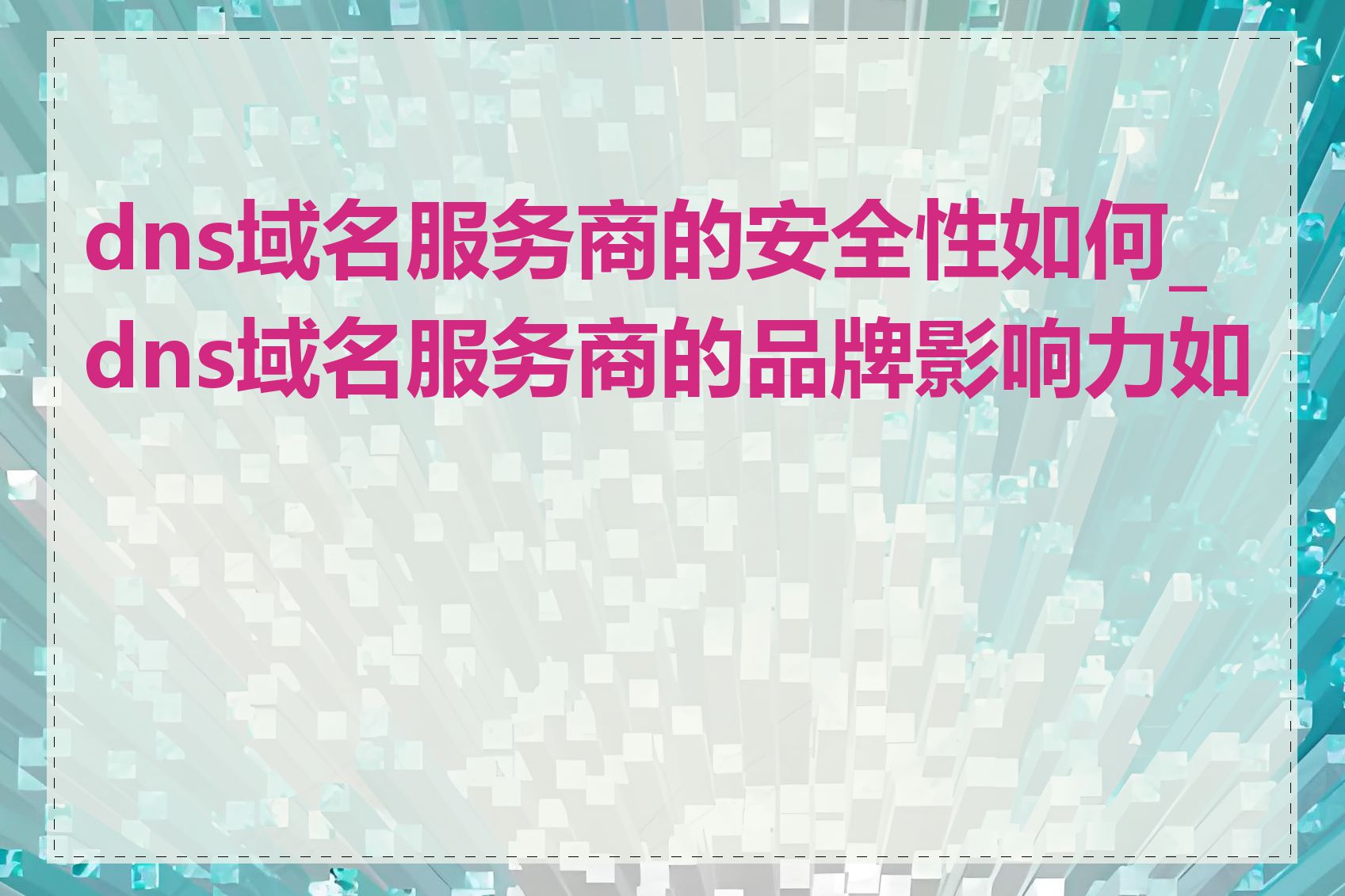 dns域名服务商的安全性如何_dns域名服务商的品牌影响力如何