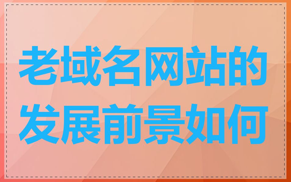 老域名网站的发展前景如何