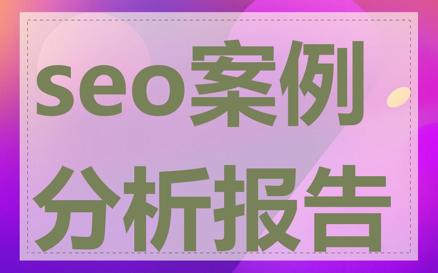 seo案例分析报告