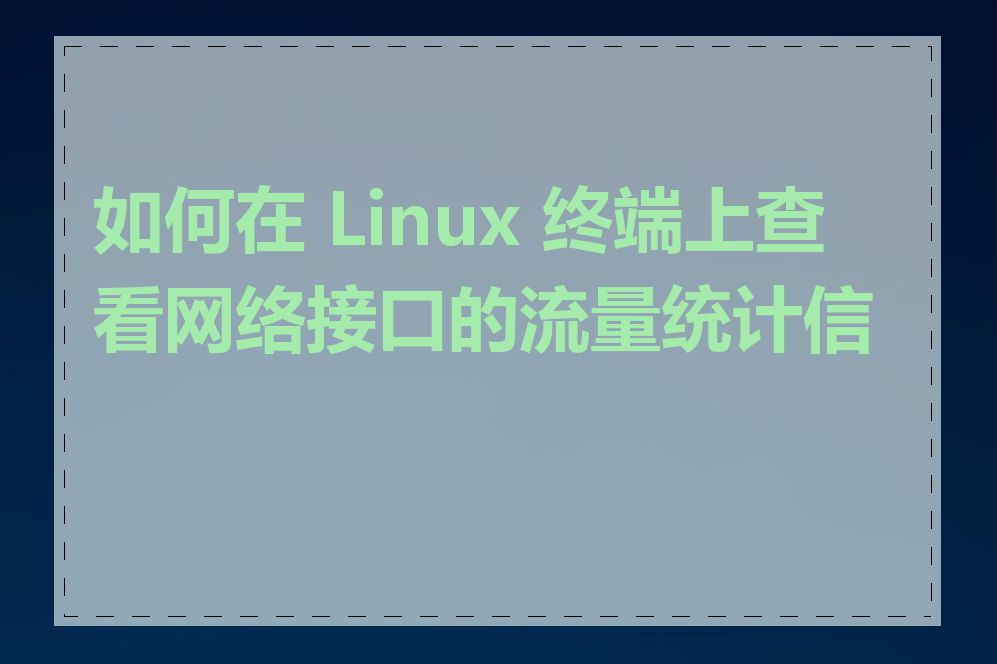 如何在 Linux 终端上查看网络接口的流量统计信息