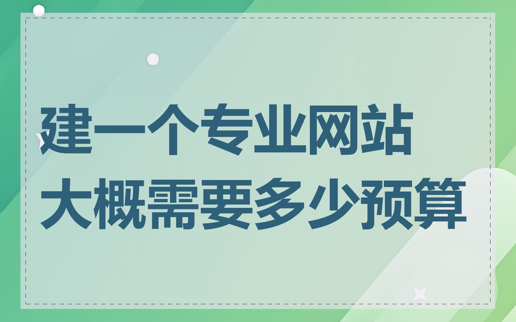 建一个专业网站大概需要多少预算