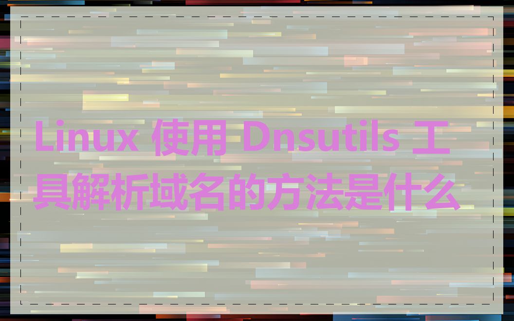 Linux 使用 Dnsutils 工具解析域名的方法是什么