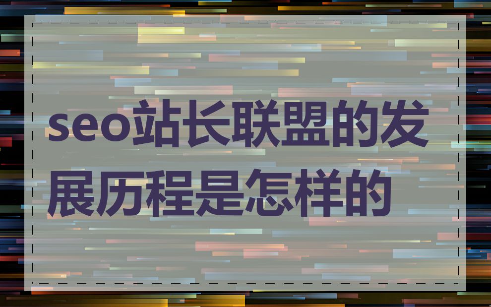 seo站长联盟的发展历程是怎样的