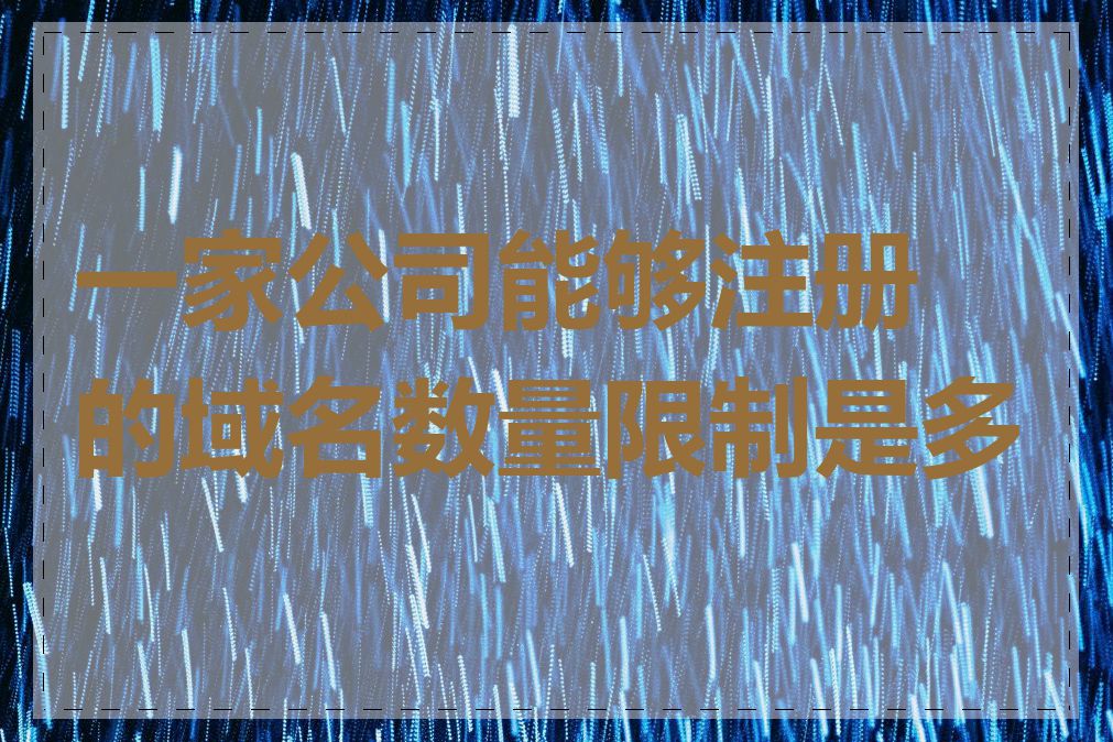 一家公司能够注册的域名数量限制是多少