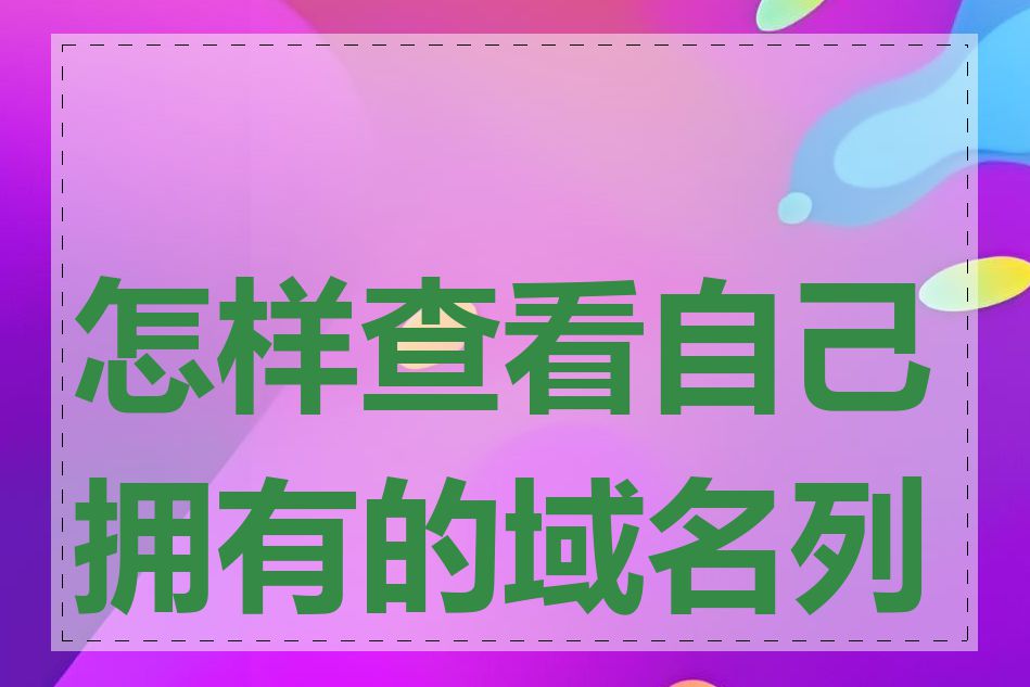 怎样查看自己拥有的域名列表