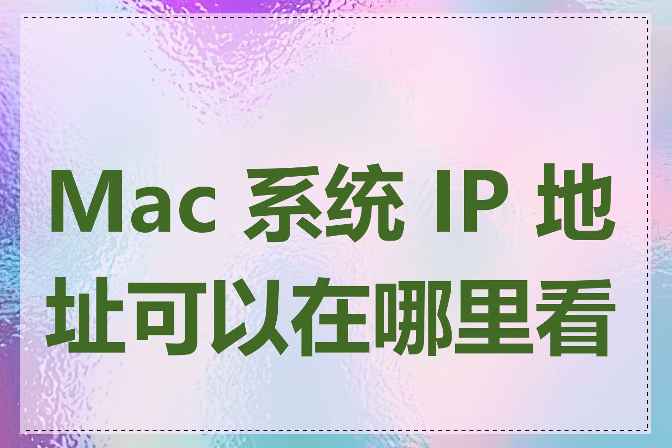 Mac 系统 IP 地址可以在哪里看到