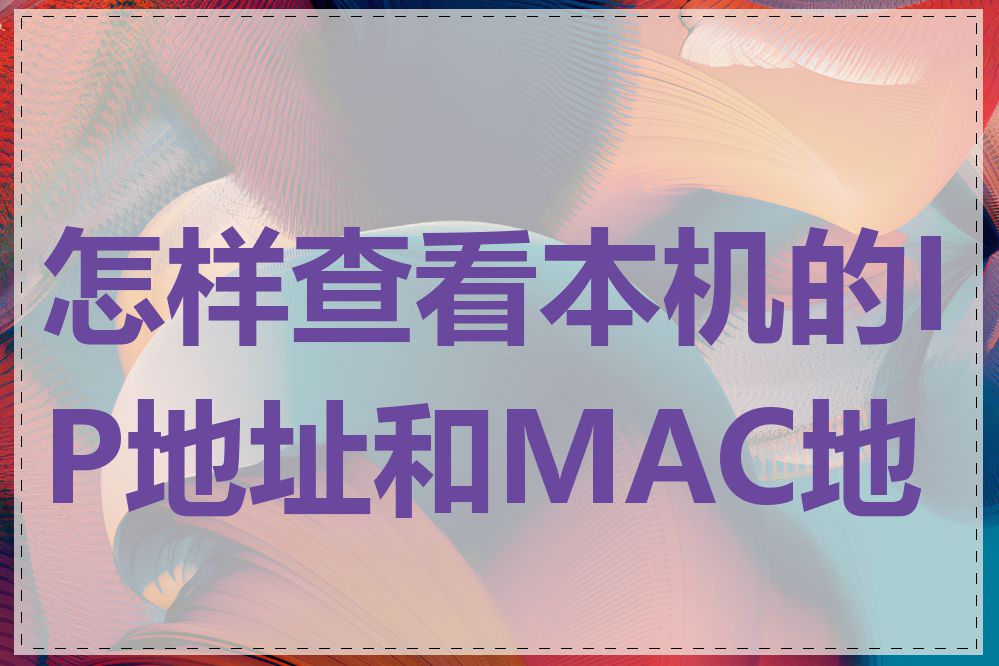 怎样查看本机的IP地址和MAC地址