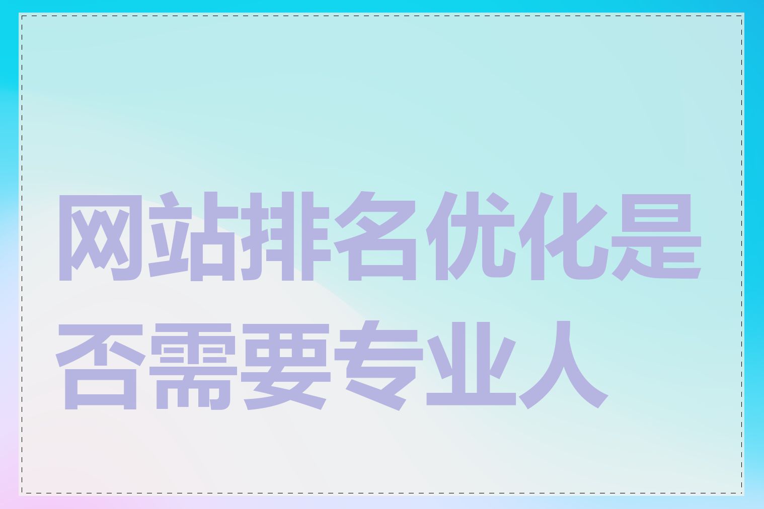 网站排名优化是否需要专业人士