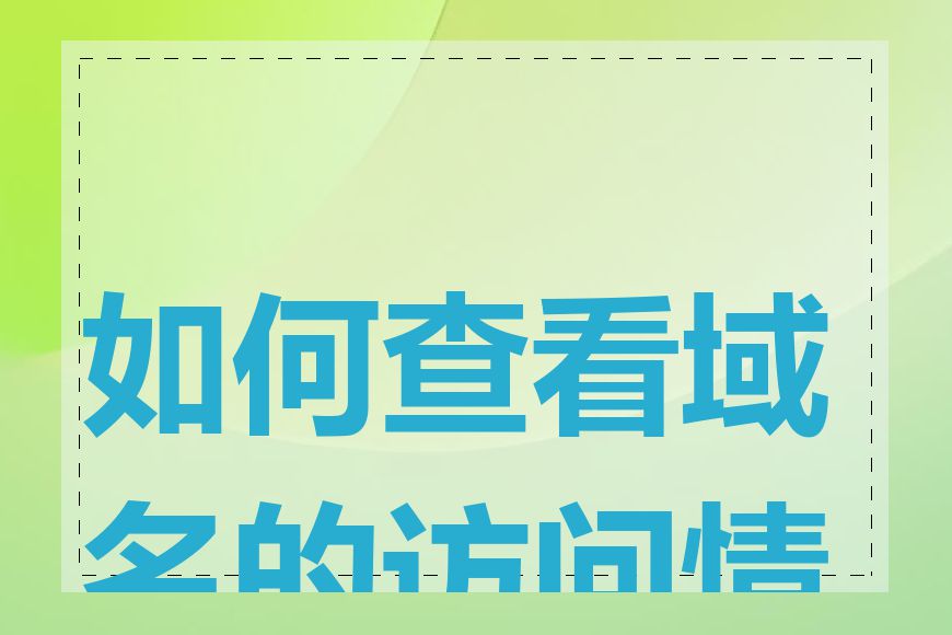 如何查看域名的访问情况
